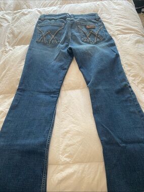 Wrangler Dark Blue Flare Jeans with Embroidered Back Pockets
